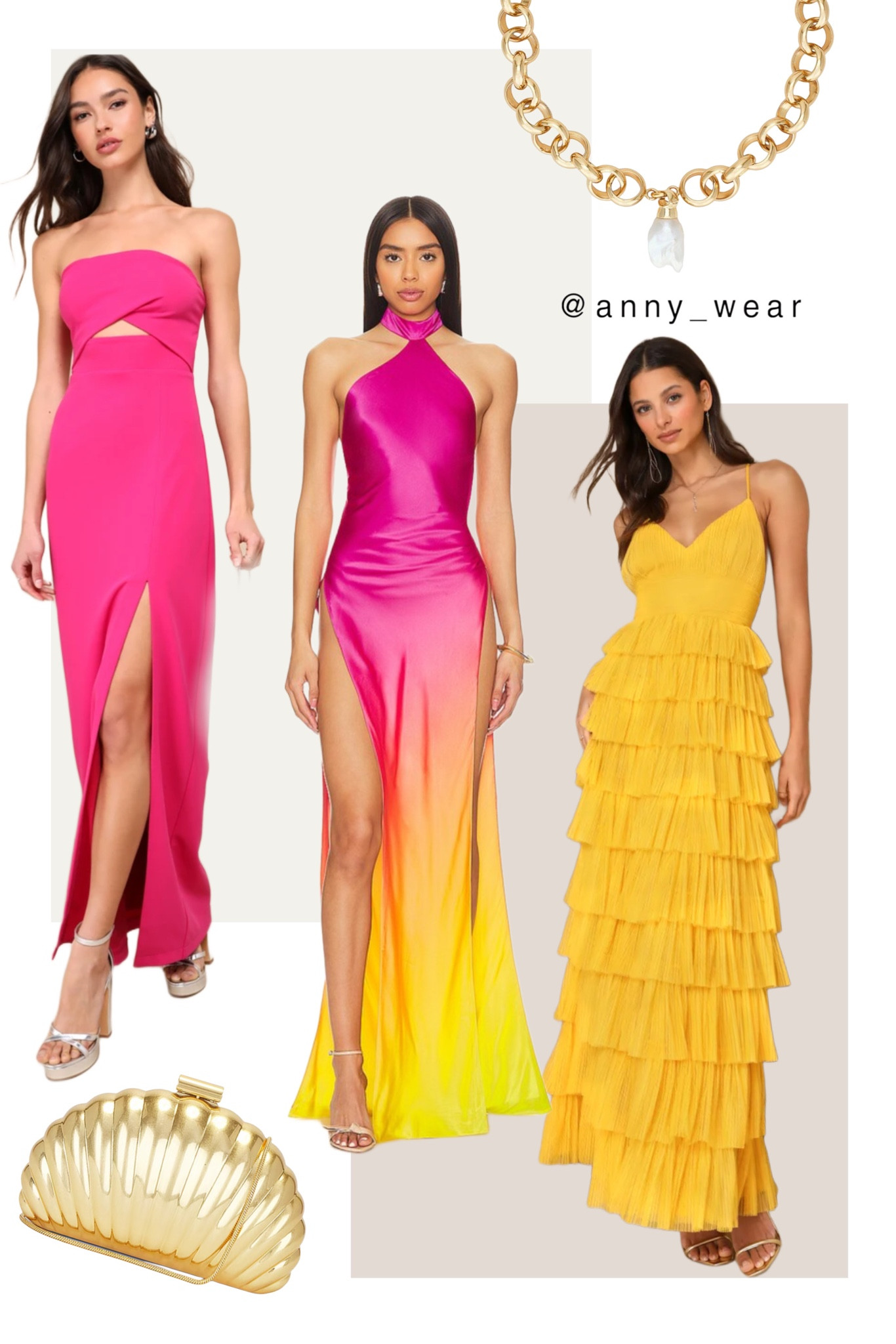 Wedding guest dresses 

Pink dress 
Fuchsia Strapless dress 
Pink Cutout Column Dress
Pink Lime Ombre dress 
Pink silk dress 
Yellow dress 
Gold clutch 
Gold necklace 
Gold chain 
Yellow Mesh dress 
Yellow Tiered Ruffled dress 
Yellow Backless Maxi Dress
yellow dress mustard dress champagne dress champagne bridesmaid dress yellow midi dress light yellow dress yellow gown yellow mini dress yellow maxi dress lemon dress orange dress burnt orange dress orange outfit orange gown yellow outfit yellow sun dress orange sundress trendy yellow bridesmaid dresses fall yellow dress neutral dress winter yellow dress apricot color dress apricot dress Peach Fuzz dress pink dress pink outfit barbie pink dress pink blush dress fuchsia dress magenta dress pink gown  flamingo dress hot pink dress light pink dress dark pink dress pink midi dress pink mini dress pink maxi dress pink floral dress pink sun dress barbie outfit barbie party barbie dress pink wedding guest dress barbie inspired outfit celebrity pink dress pink event dress pink and glitter dress barbiecore bachelorette dress pink popular today wedding guest dress wedding dress guest wedding guest outfits party dress party outfits party looks party wear spring dress summer dress fall dress winter dress spring break outfits summer dress summer wedding guest spring wedding guest dress fall wedding guest winter date night outfit date night look going out tops birthday dress going out purse sunday dress photoshoot dresses nordstrom dress revolve dress revolve wedding guest lulus dresses lulus wedding guest easter dress #LTKparties #LTKstyletip #LTKwedding #LTKbeauty #LTKU



#LTKSpringSale #LTKitbag #LTKfindsunder100