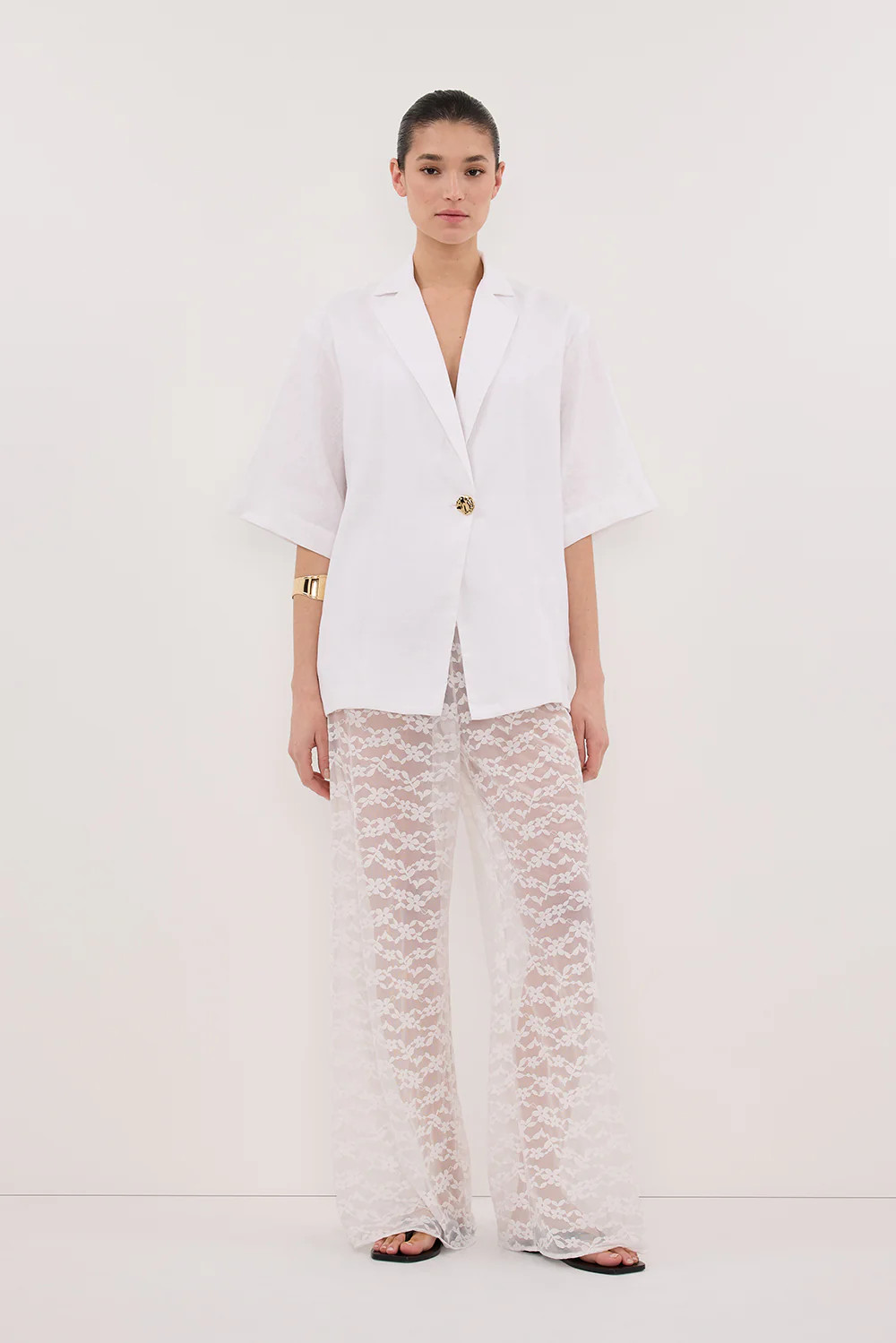 NALA WHITE LINEN RESORT SHIRT | DISSH