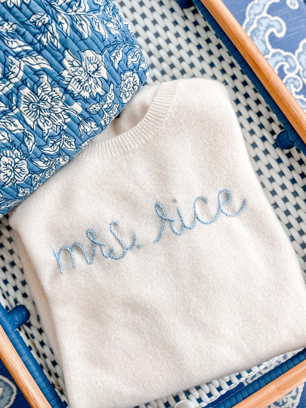 Hand-embroidered Cashmere Sweater | The Monogram Corner
