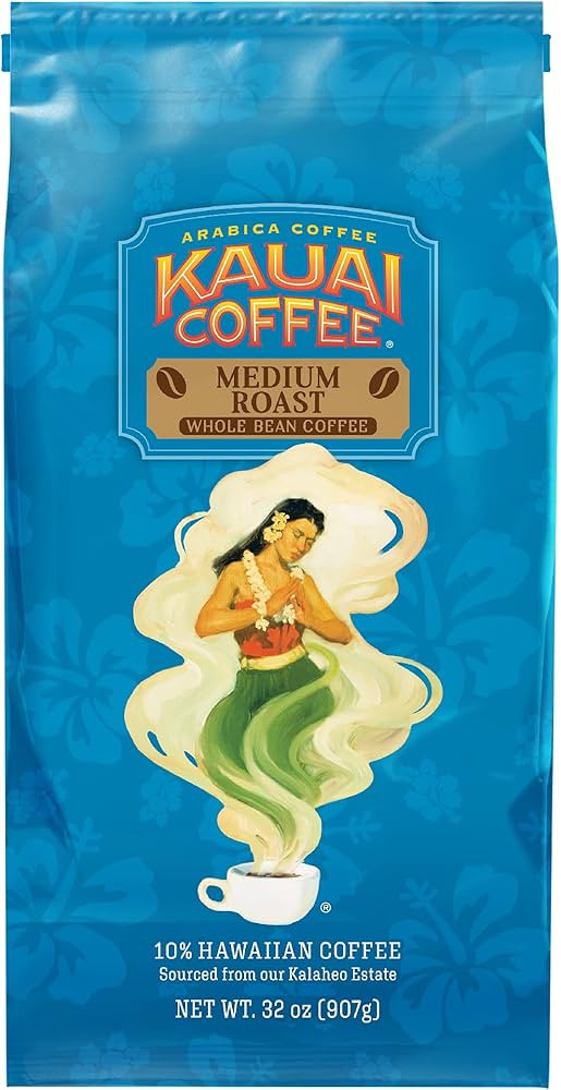 Kauai Whole Bean Coffee, Koloa Estate Medium Roast - Arabica Whole Bean Coffee from Hawaii’s La... | Amazon (US)