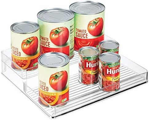 mDesign Plastic Kitchen Food Storage Organizer Shelves, Spice Rack Holder for Cabinet, Cupboard, ... | Amazon (US)