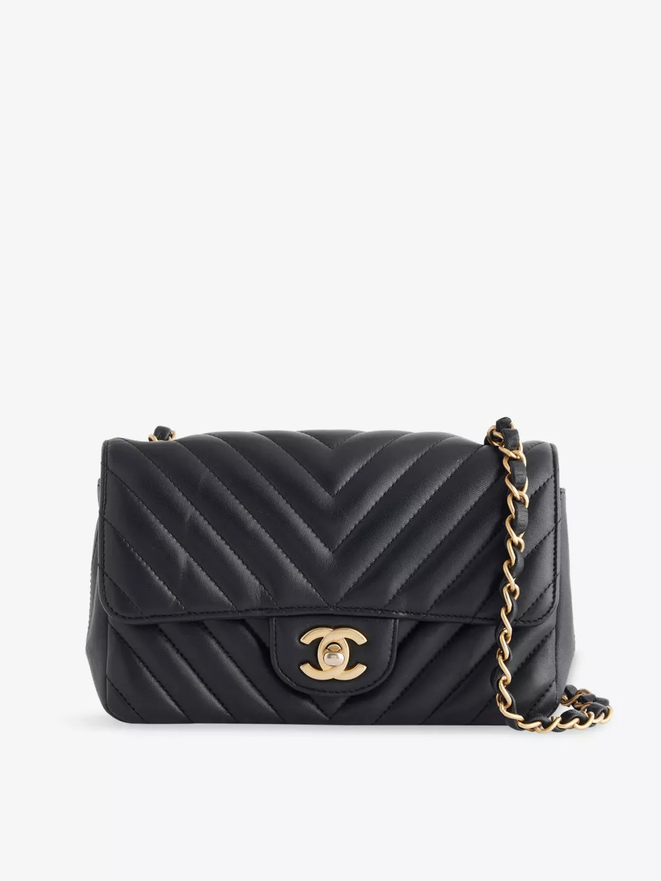 Pre-Loved Chanel Chevron Single Flap Mini Leather Shoulder Bag | Selfridges