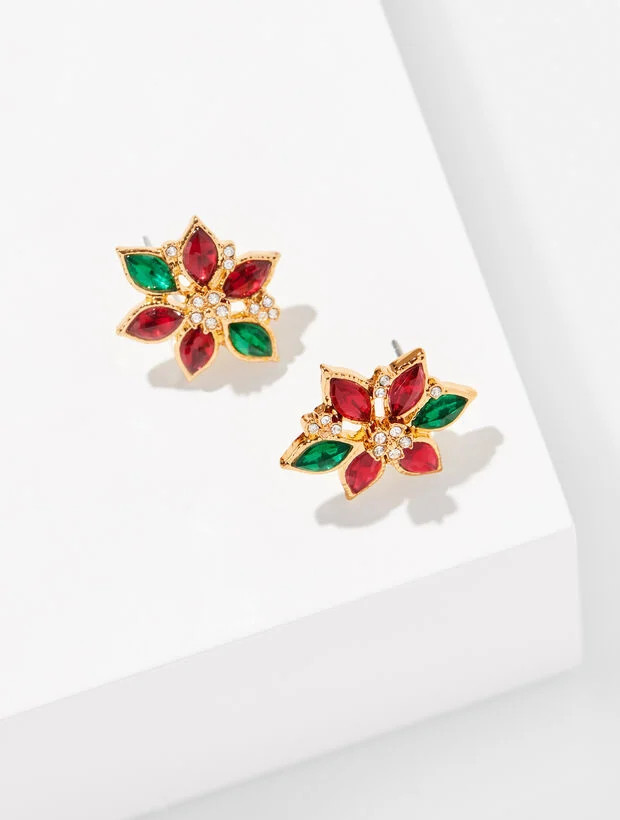 Poinsettia Stud Earrings | Talbots