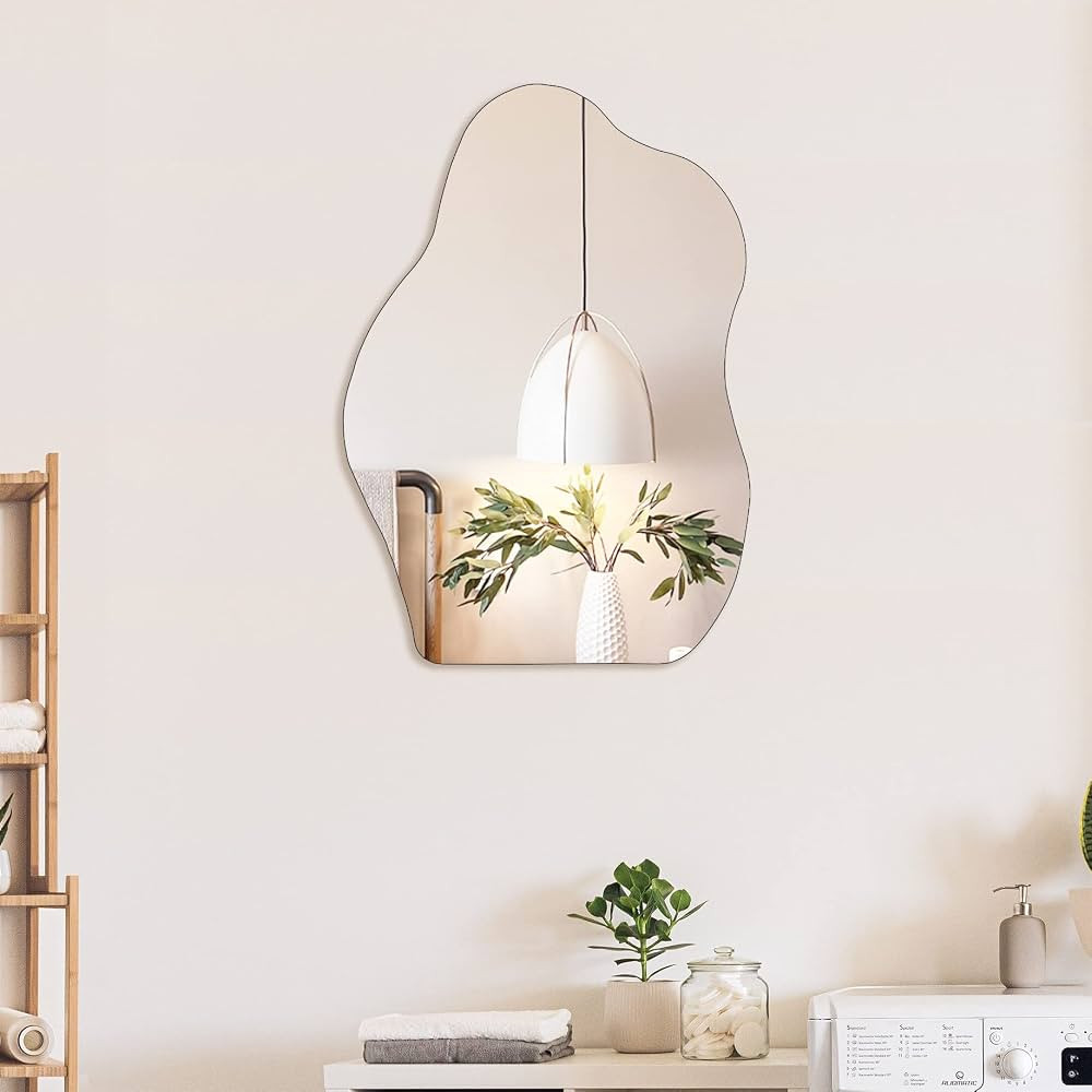 Asymmetrical Wall Mirror Frameless Irregular Mirror for Bathroom Living Room Entryway Bedroom, 20... | Amazon (US)