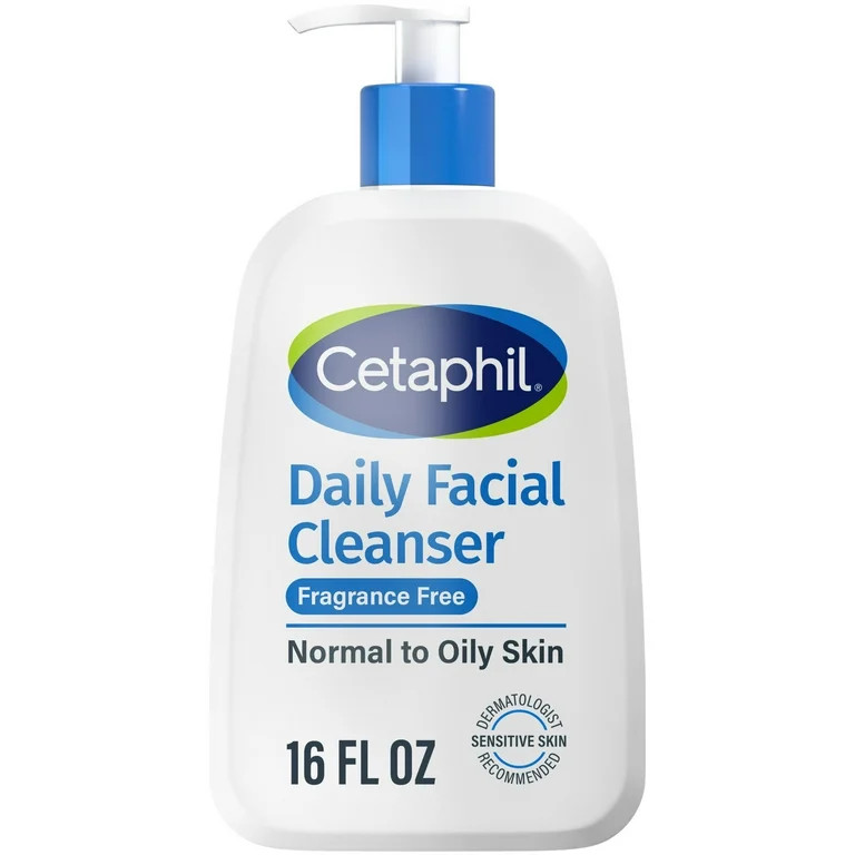 Cetaphil Daily Facial Cleanser for Sensitive, Combination to Oily Skin, 16 oz | Walmart (US)