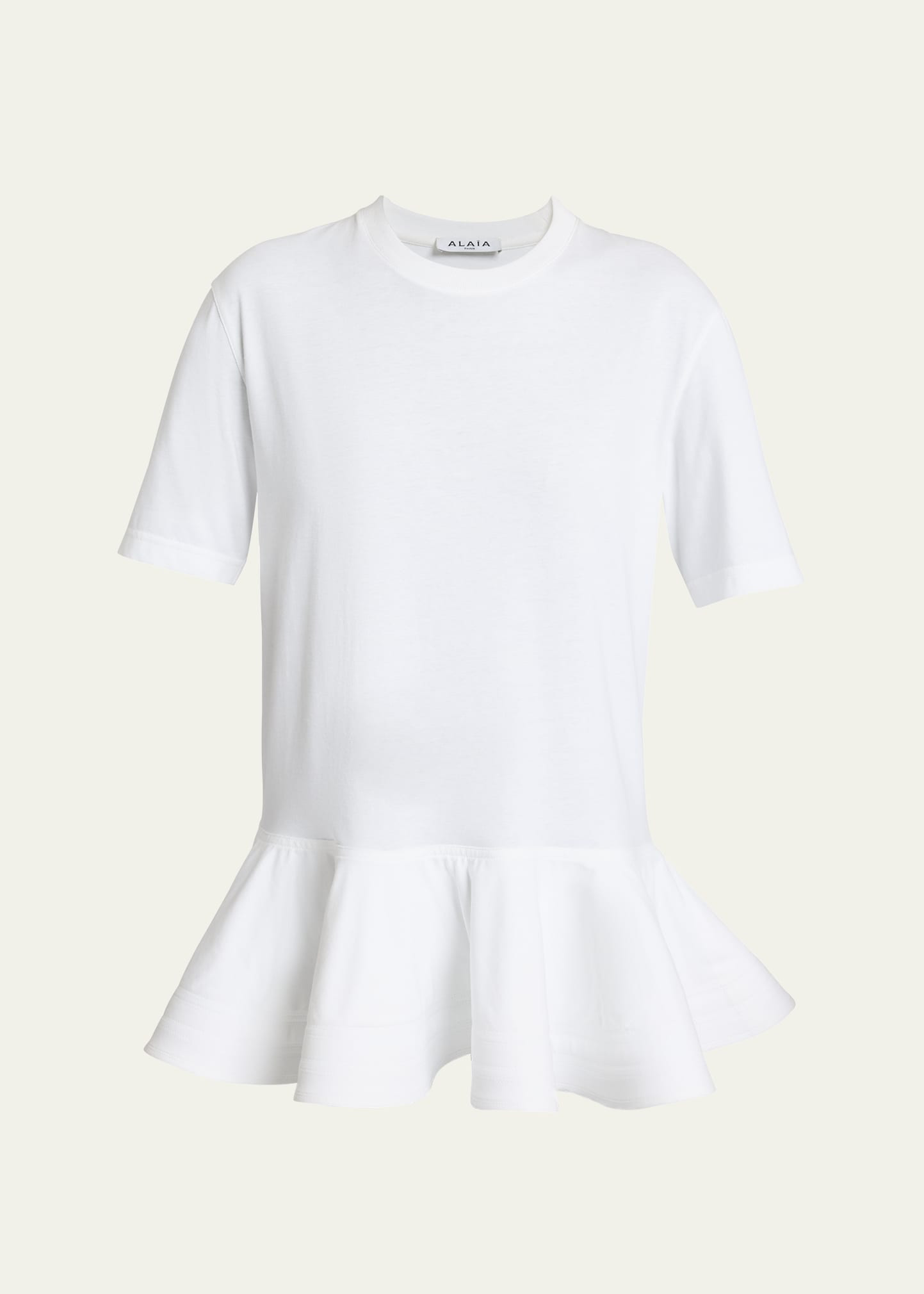 ALAIA Short-Sleeve Peplum T-Shirt | Bergdorf Goodman
