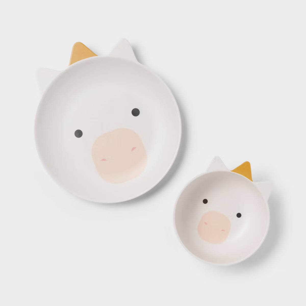 Kids' 2pc Bamboo and Melamine Unicorn Dinnerware Set White - Pillowfort™: Kids Plates & Bowls, ... | Target