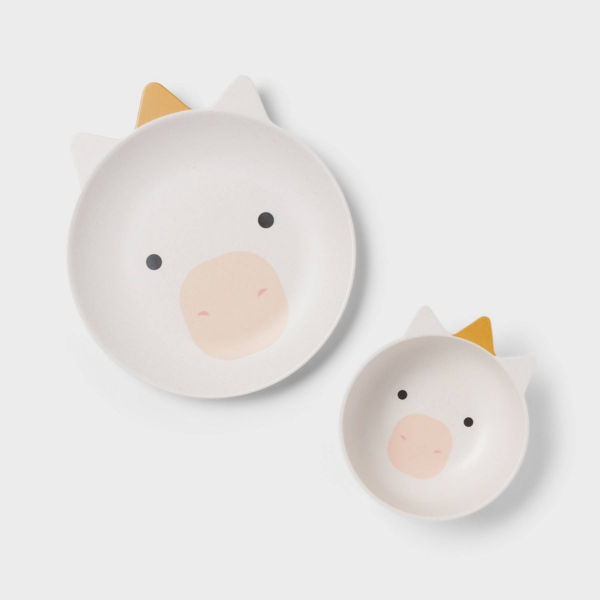 Kids' 2pc Bamboo and Melamine Unicorn Dinnerware Set White - Pillowfort™ | Target