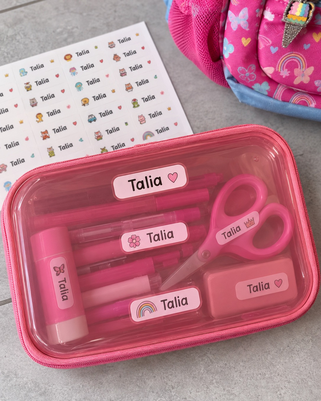 One of my favorite back-to-school hacks! ✨ 
I always personalize the kids’ school supplies instead of writing their names with a Sharpie. These waterproof name labels are cute, durable, and make it so much easier to keep track of everything. Linked in my LTK! 💕🎒

#BacktoSchool

#LTKKids
