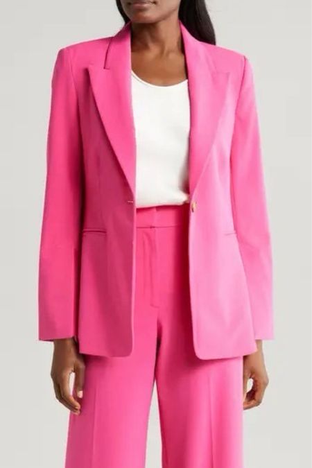 Hot pink blazer to spice up business casual or throw on with jeans and sneakers  

#LTKworkwear #LTKmidsize #LTKfindsunder100