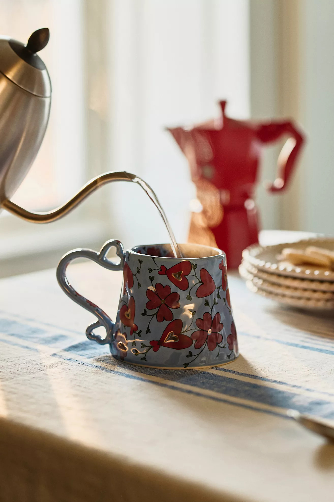 The Mud Fairy Blooming Hearts Stoneware Mug | Anthropologie (US)