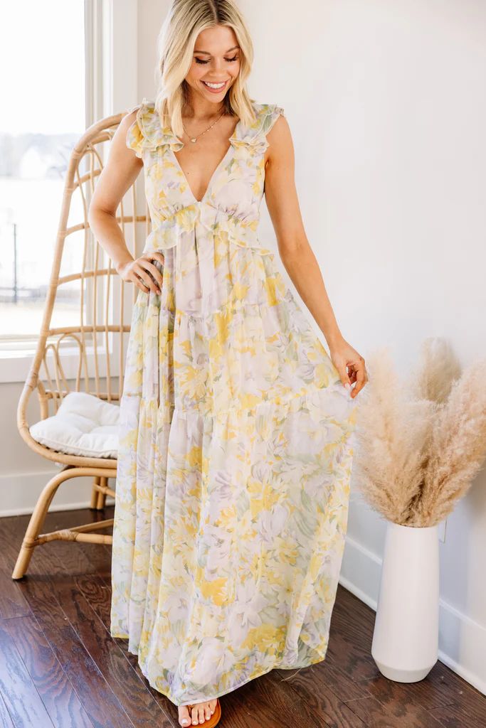 Living In A Dream Yellow Floral Maxi Dress | The Mint Julep Boutique