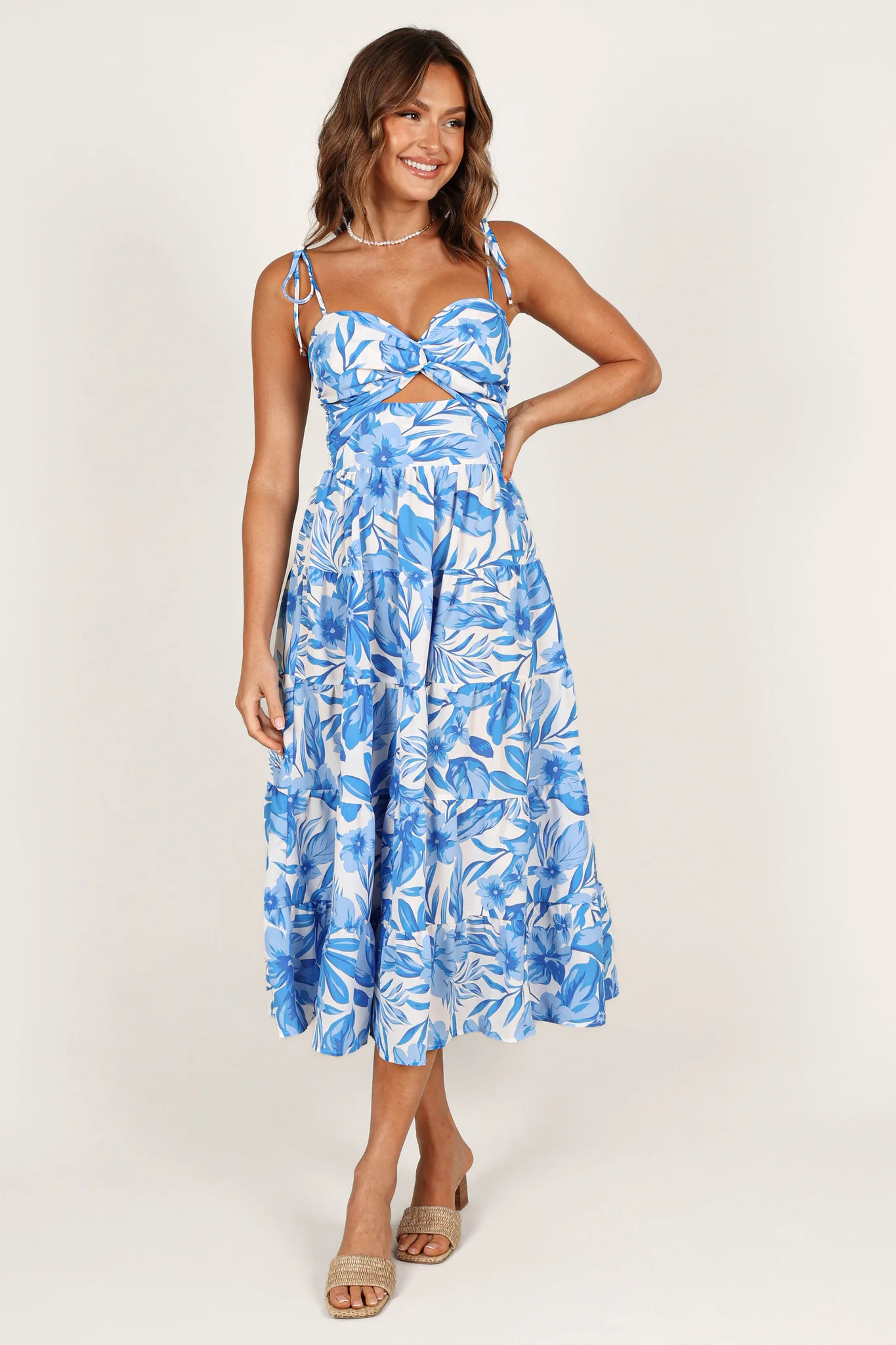 Rose Midi Dress - Blue/White | Petal & Pup (US)