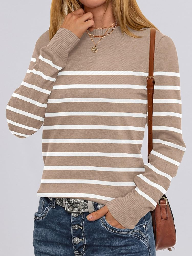 ANRABESS Sweaters for Women Long Sleeve Lightweight Crewneck Soft Basic Knit Loose Fit Pullover T... | Amazon (US)