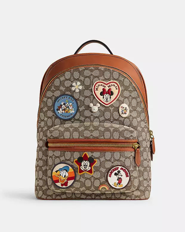 Disney X Coach Charter Backpack In Signature Textile Jacquard With Patches | Coach (US)