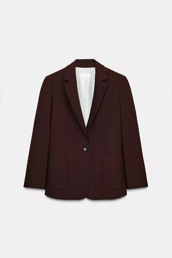 STRAIGHT-FIT BLAZER WITH SHOULDER PADS | Zara UK