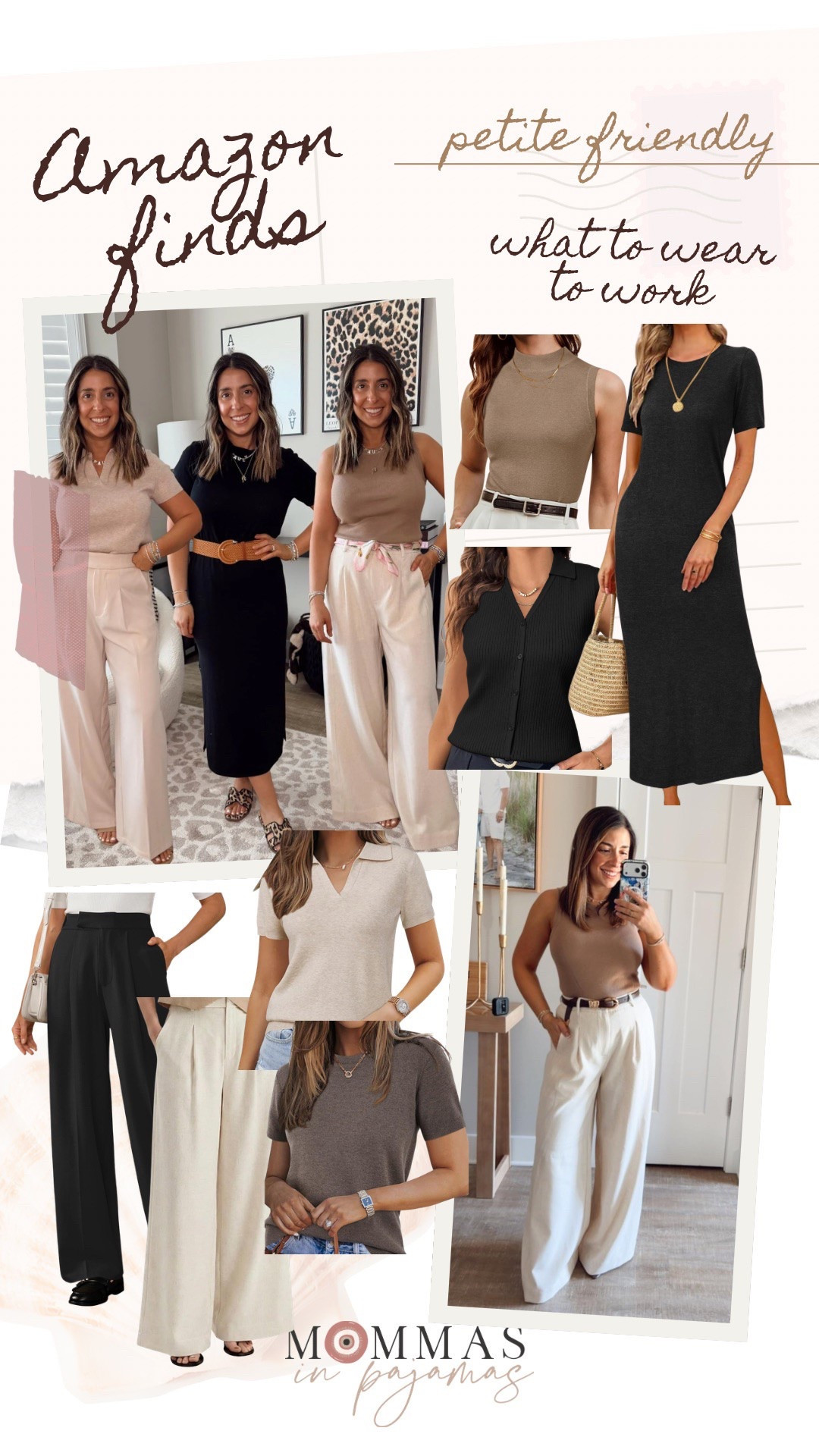 Do not overlook Amazon for workwear. They have multiple brands with amazing quality but this is one of my absolute favorites with on trend and super affordable pieces that will have you looking and feeling like THE boss lady. These are all petite friendly, fuller bust approved and so stunning, I love them. 
Neutral spring office outfits, black and brown for spring

#LTKSeasonal #LTKPetite #LTKWorkwear