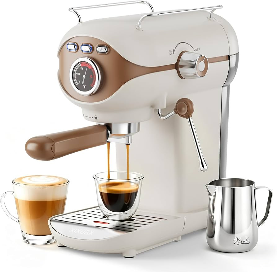 XIXUBX Espresso Machine, Compact Espresso Maker with Milk Frother | Amazon (US)