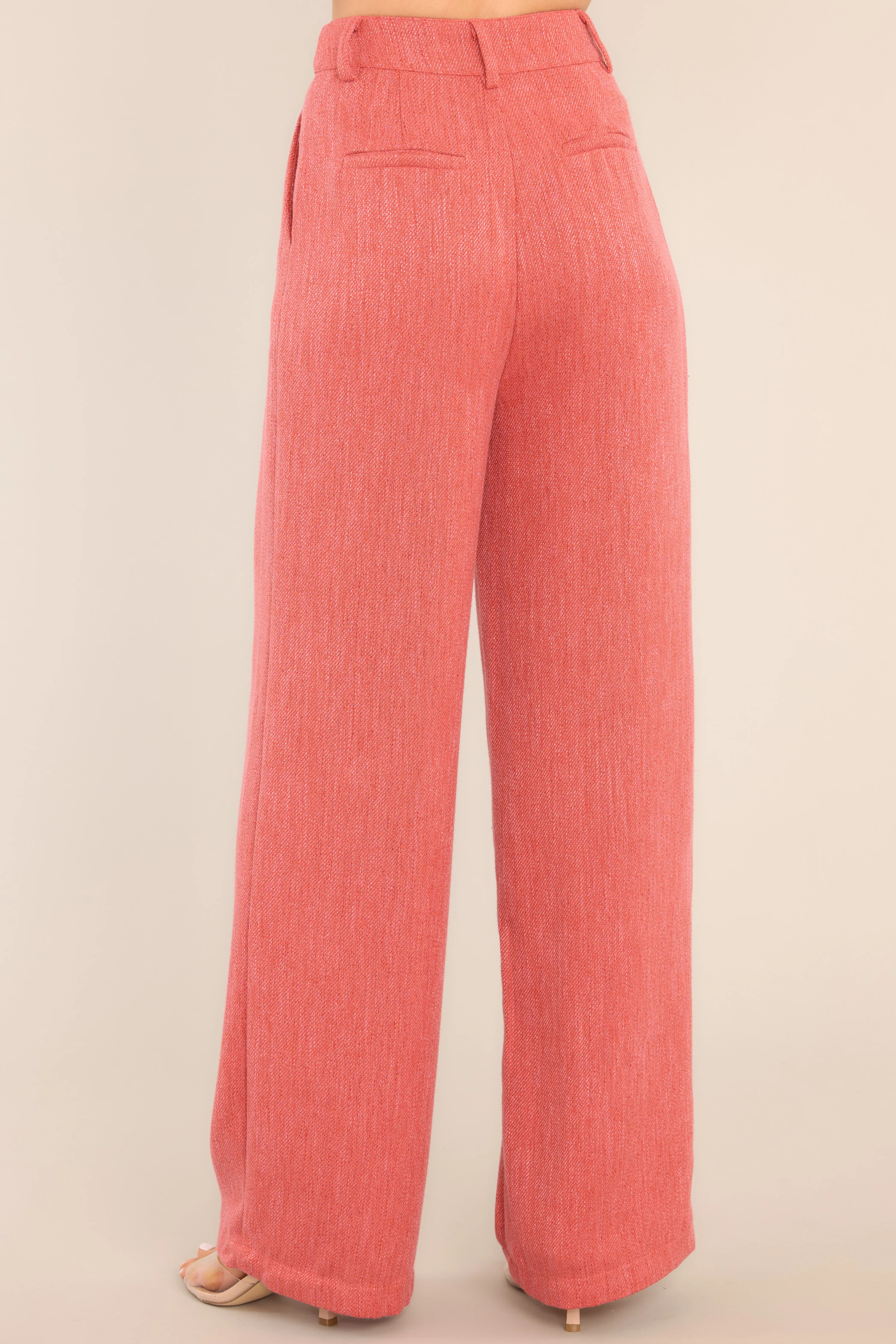 Business Girl Porcelain Rose Pink Pants | Red Dress