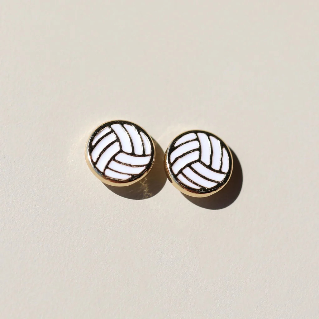 Volleyball Studs | Nickel and Suede