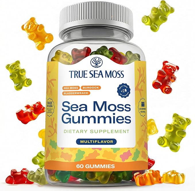 TrueSeaMoss Irish Sea Moss Gummies with Burdock Root & Bladderwrack – Formula for Adults & Kids... | Amazon (US)