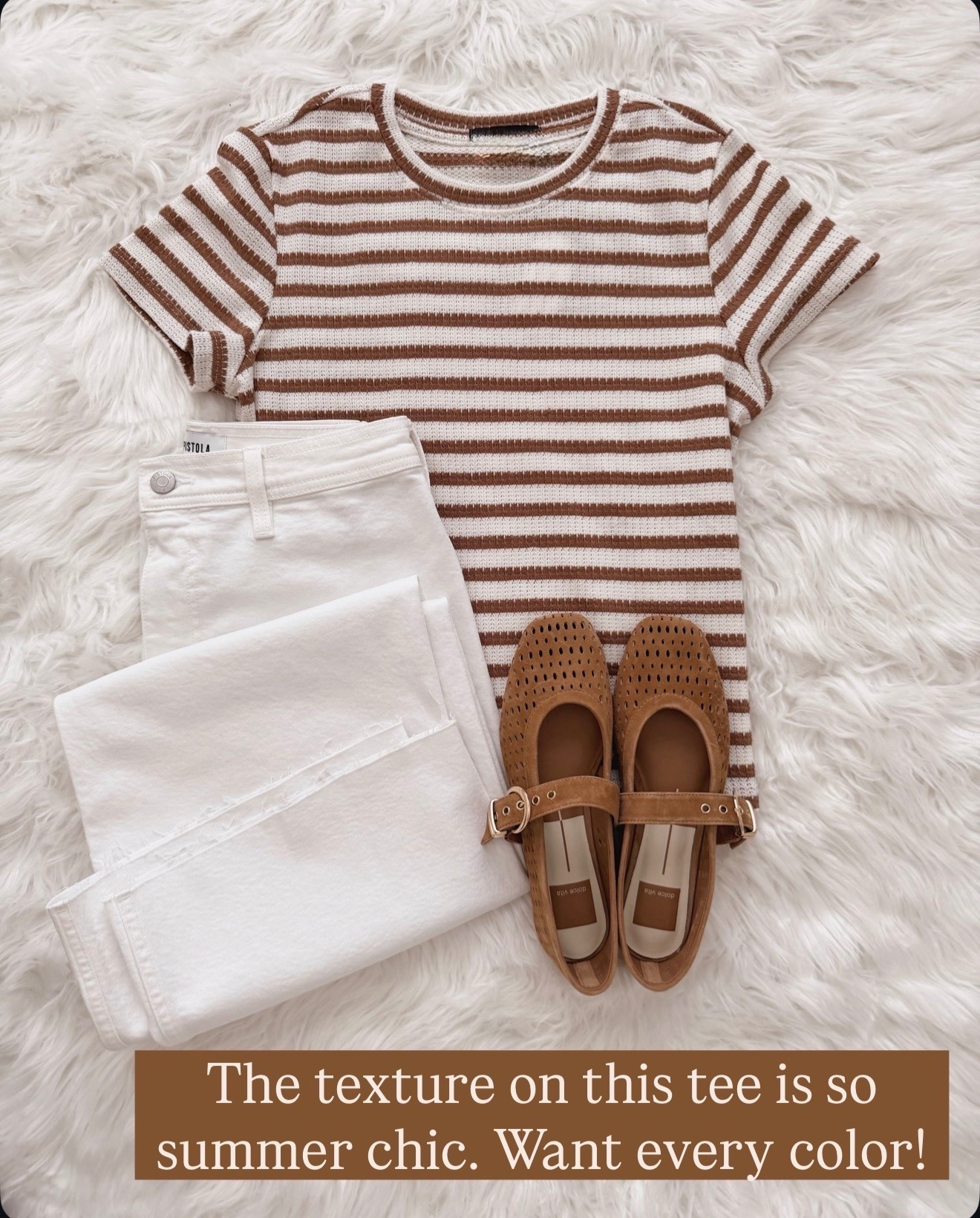 This striped tee is giving me all the textured summer vibes I didn't know I needed.

striped t shirt summer casual outfit white jeans brown sandals textured tee comfortable style everyday look flatout sandals casual chic

#LTKOver40 #LTKSeasonal #LTKmomlife