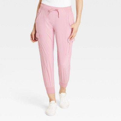 Women's Stretch Woven Cargo Pants - All in Motion™ Light Pink | Target