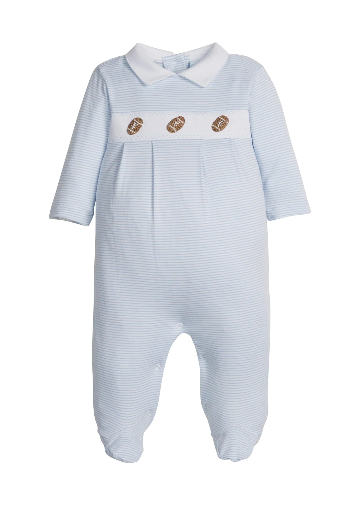 Little English Baby Boy's Crochet Footie - Football | Little English