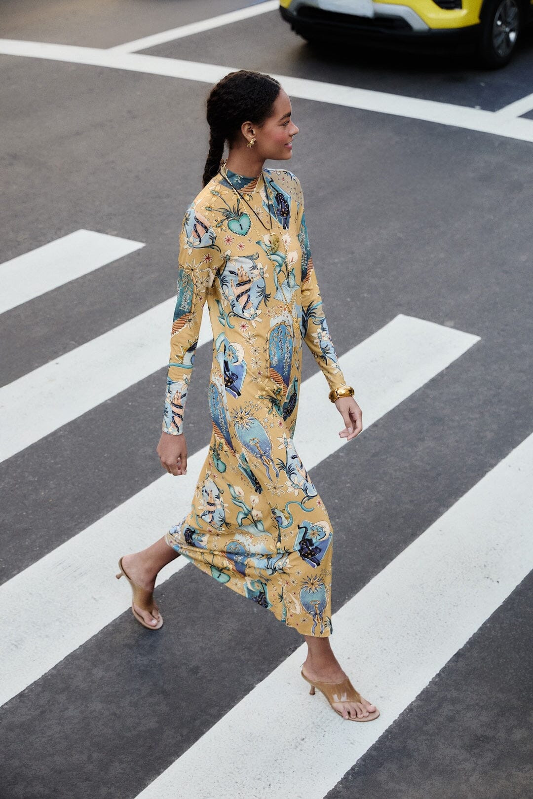 Sand Mystical Long Sleeve Maxi Dress | FARM Rio | FarmRio (US)