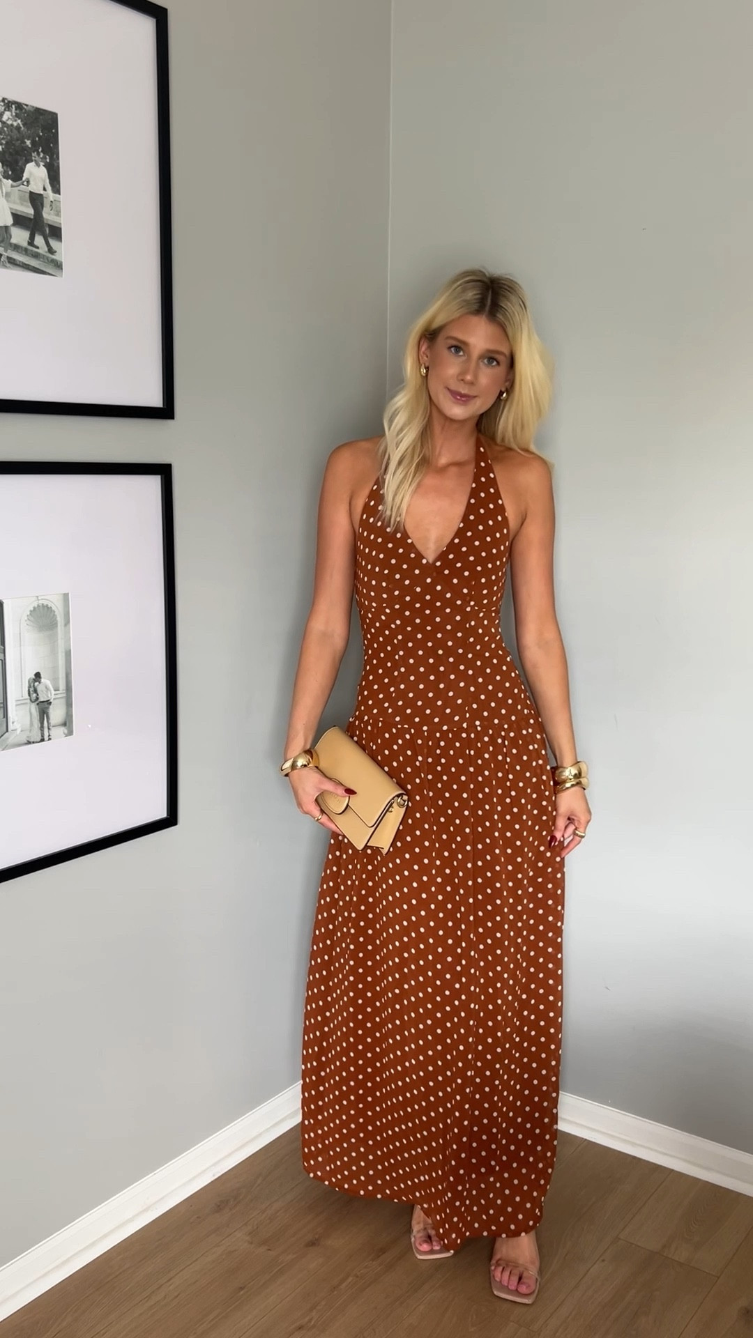 Adore this polka dot brown maxi dress! Perfect for a wedding guest! Wearing size small. 

#LTKWedding #LTKSeasonal #LTKFindsUnder50