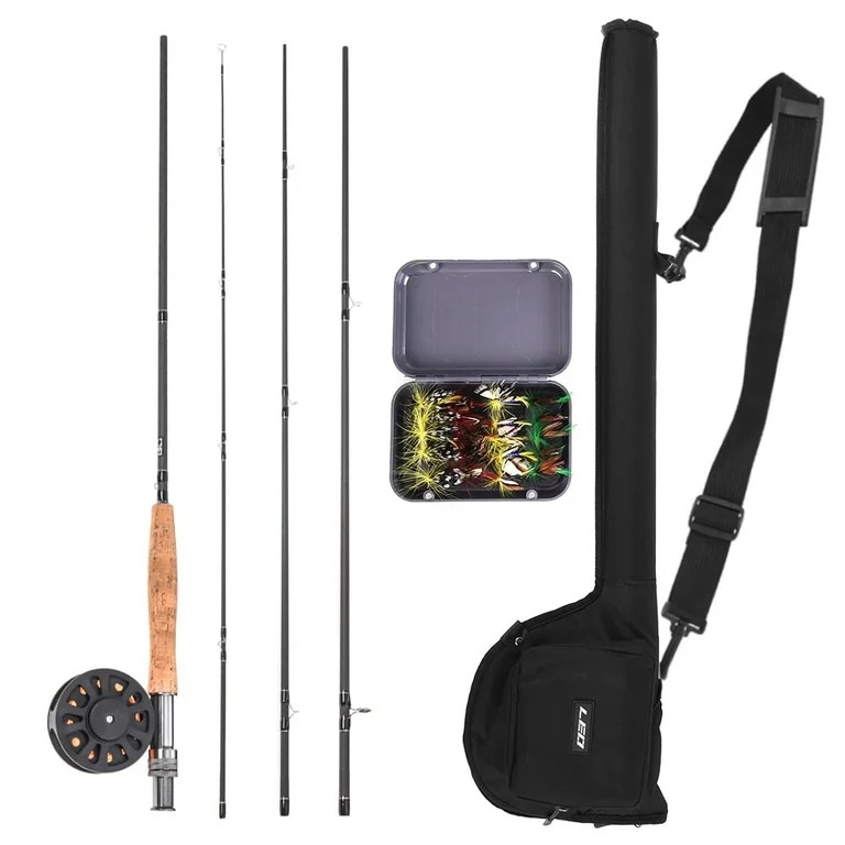 Leo ABS Lightweight, Ultra-Portable 9' Fly Fishing Rod and Reel Combo, 4-Piece | Walmart (US)
