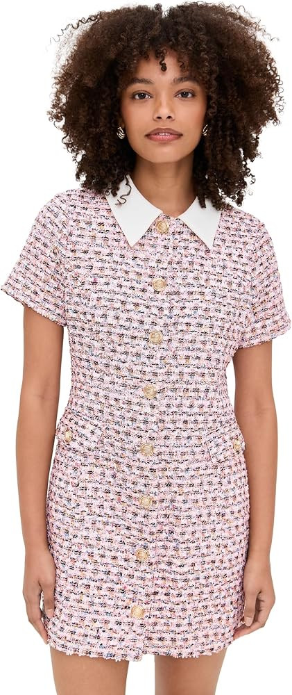 endless rose Women's Multi Tweed Collared Short Sleeve Dress | Amazon (US)