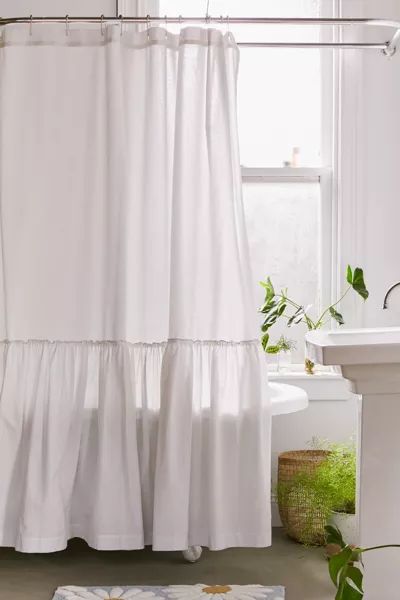 Overscale Ruffle Shower Curtain | Urban Outfitters (US and RoW)
