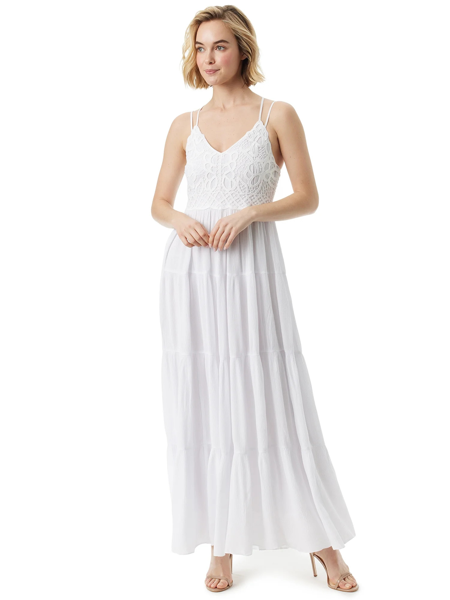 Jessica Simpson Women's and Women's Plus Iris Crochet Cami Dress | Walmart (US)