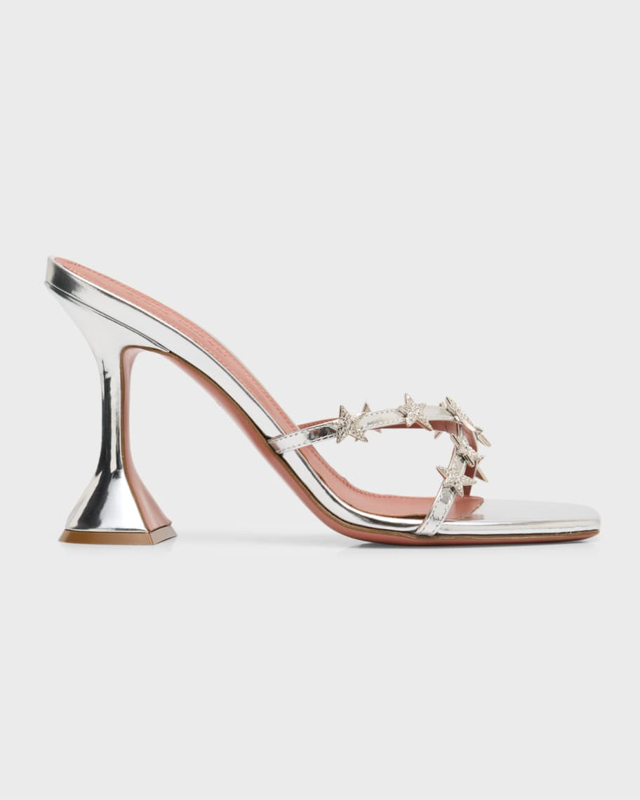 Amina Muaddi Leila Metallic Stars Slide Sandals | Neiman Marcus
