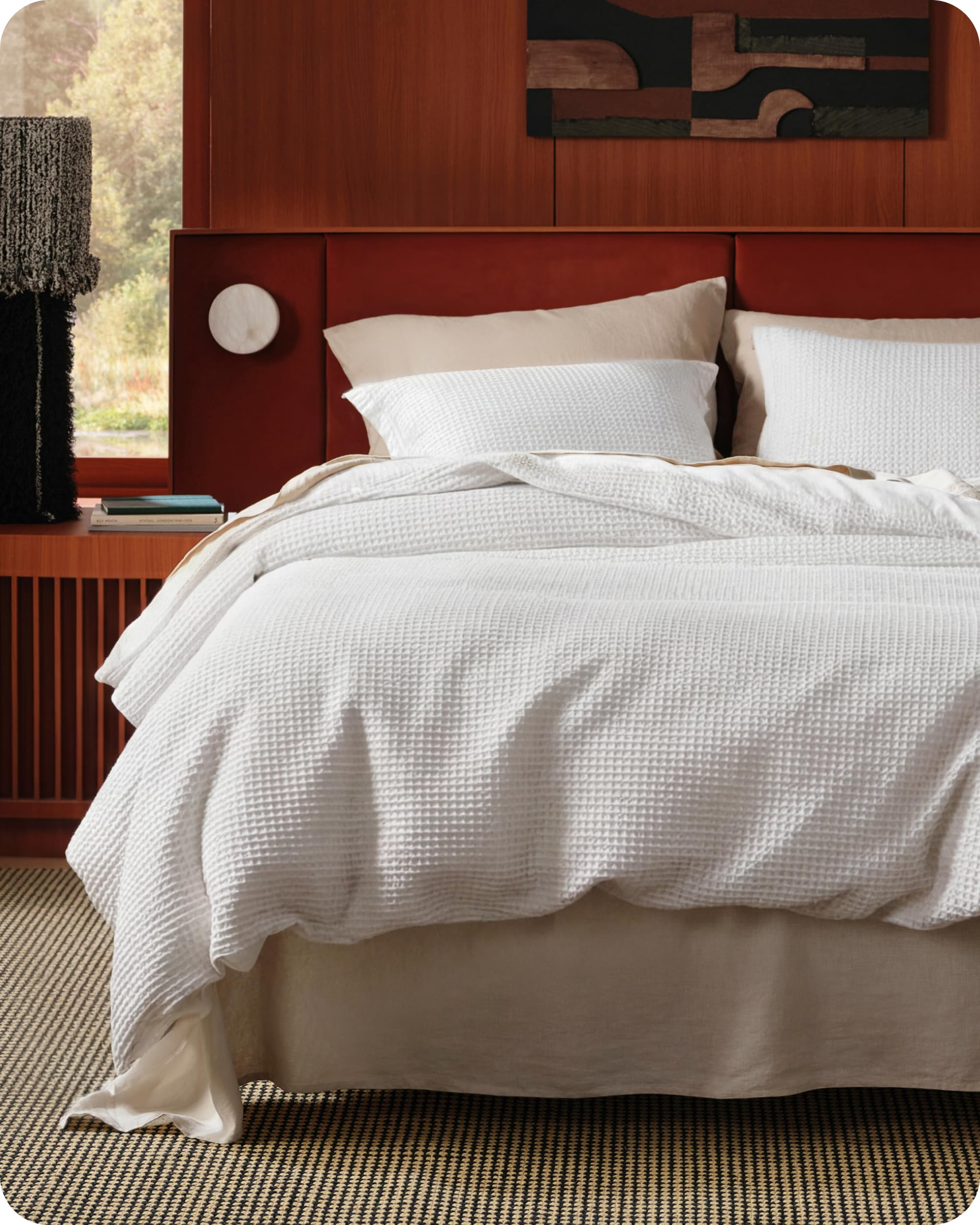 Bedsure Cotton Duvet Cover Queen - 100% Cotton Waffle Weave Coconut White Duvet Cover Queen Size,... | Amazon (US)
