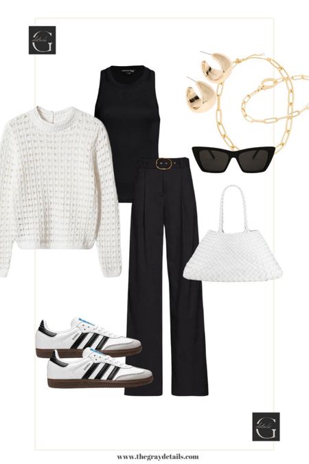 Casual black trouser outfit idea, samba sneakers outfit 

#LTKFind #LTKshoecrush #LTKstyletip