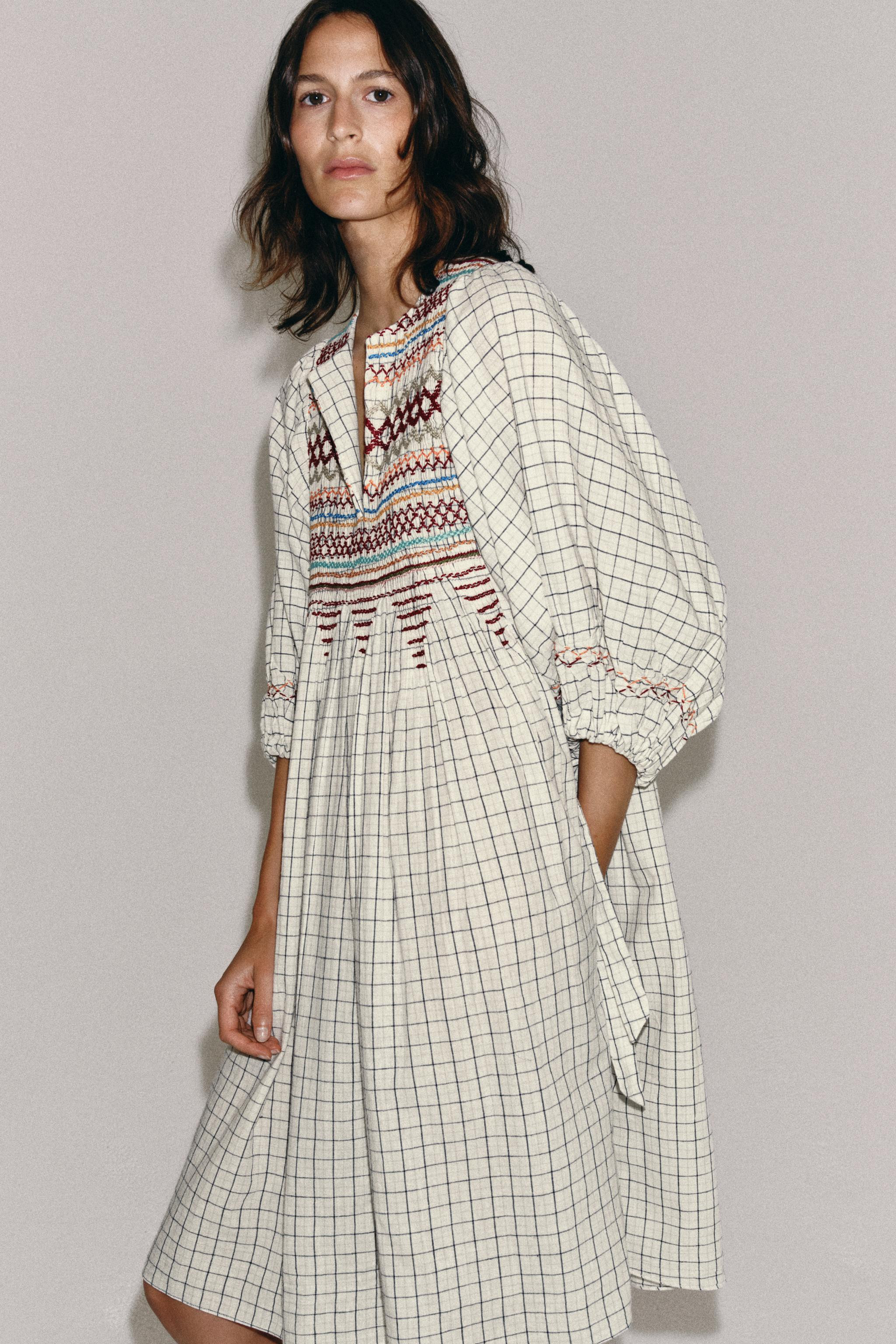 ZW COLLECTION LINEN BLEND MIDI DRESS | Zara UK