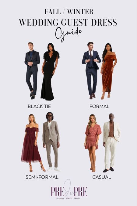 Ever wonder to wear to a fall/winter wedding? I’ve put together wedding guest attire guide for you. You can also read more about the dos and donts of dressing up for a wedding at my blog, www.predupre.com

Wedding, wedding guest, wedding guest outfit, wedding guest inspiration, guest outfit, dress, black tie, formal, semi-formal, casual

#LTKstyletip #LTKwedding #LTKSeasonal