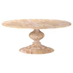 Frida French Country White Wash Mango Wood Round Dining Table - 76"W | Kathy Kuo Home