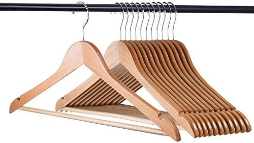 Home-it (20 Pack Natural Wood Solid Wood Clothes Hangers, Coat Hanger Wooden Hangers | Amazon (US)