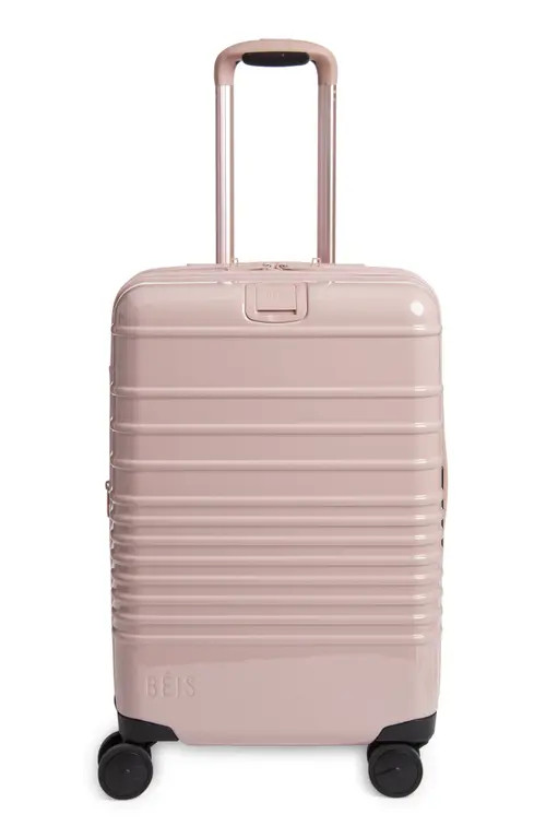 Béis The Glossy 22-Inch Expandable Carry-On Roller in Atlas Pink at Nordstrom | Nordstrom