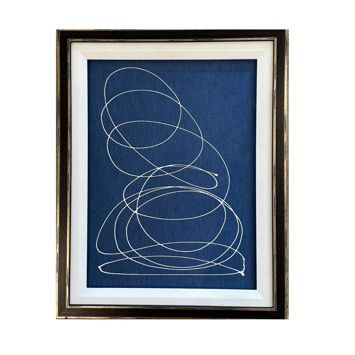 Brainstorm in White on Navy Silk by Kayce Hughes | Paloma & Co.