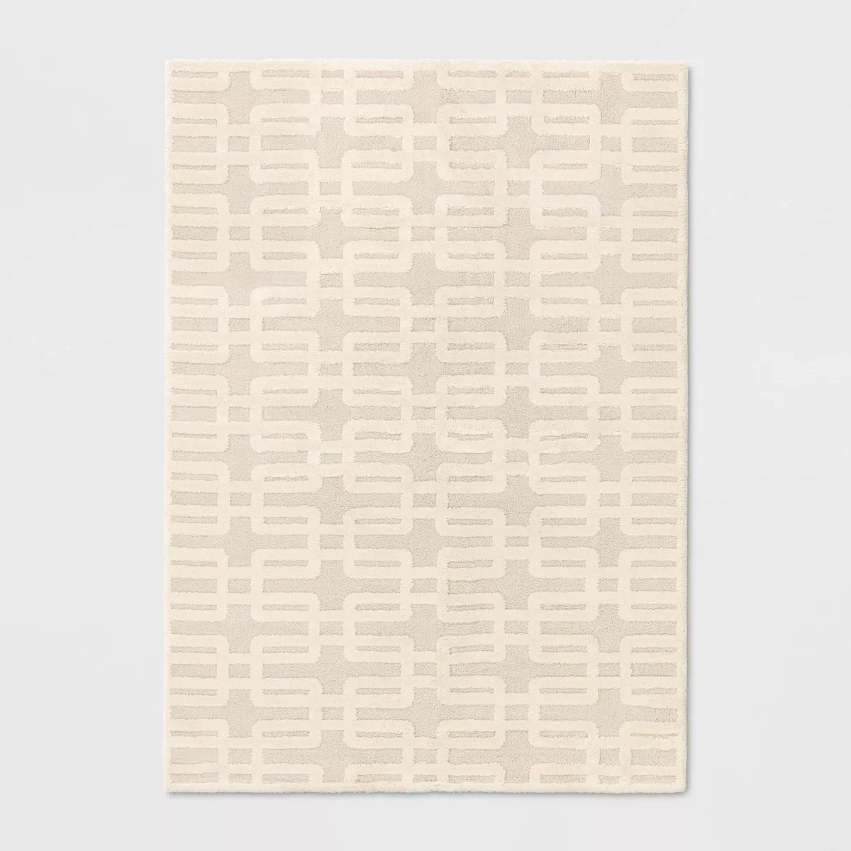 5'x7' High Low Geo Area Rug Ivory - Threshold™ | Target
