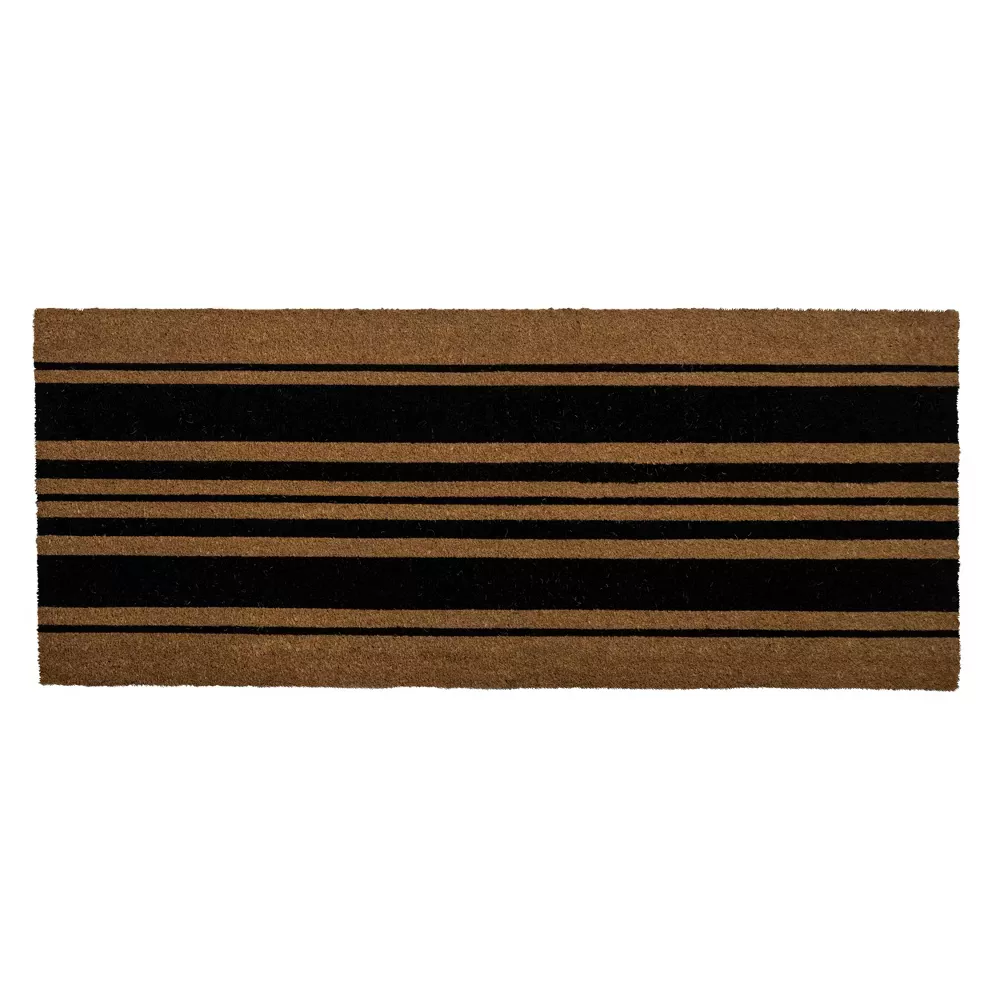 1'5 x 2'5 Indoor/Outdoor Coir Doormat with Border Natural/Black -  Entryways