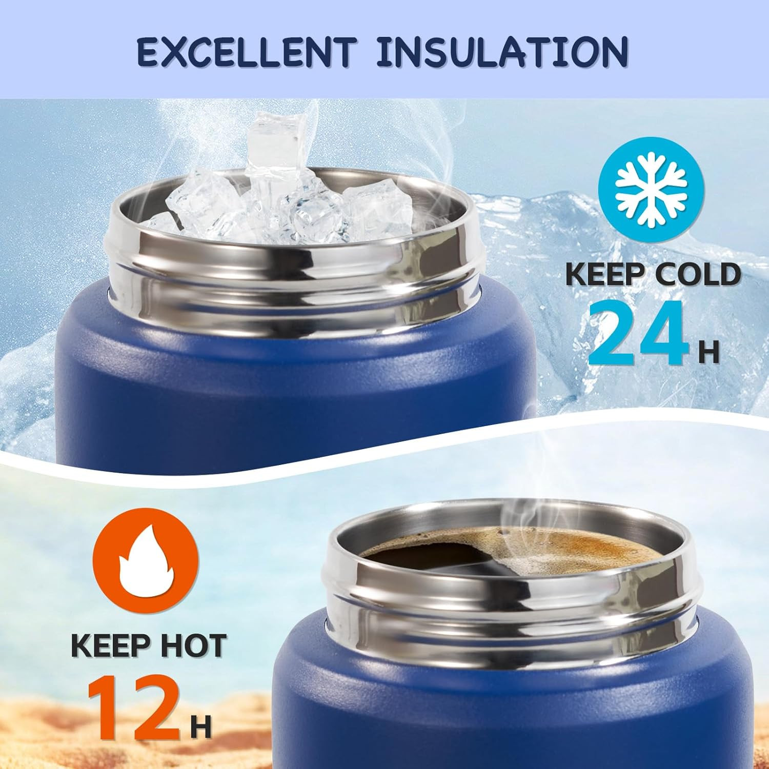 Kerilyn 12oz Kids Water Bottle, Stainless Steel Insulated Water Bottle, Toddler Cup with Straws L... | Amazon (US)