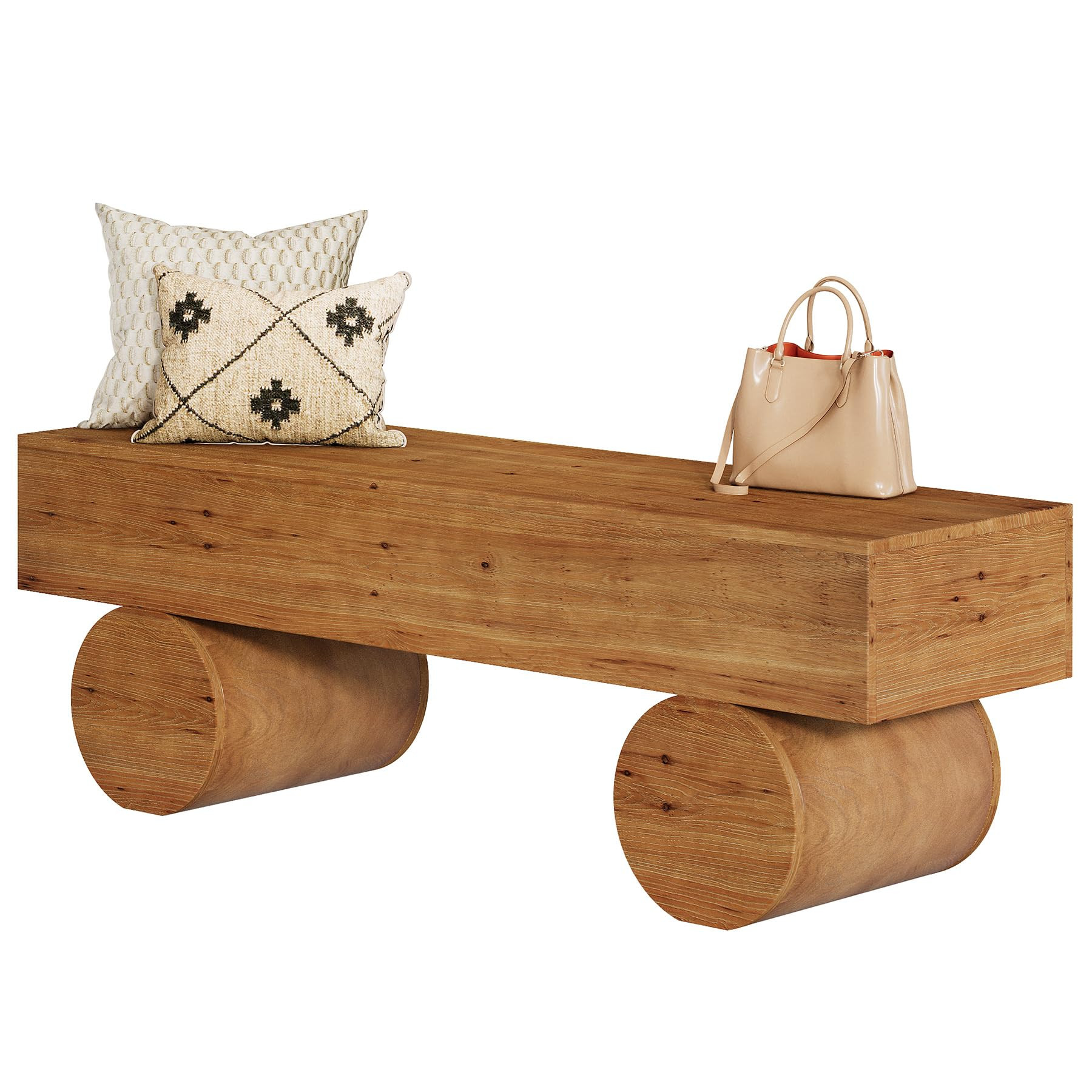 Solid Wood Entryway Bench, 59" Farmhouse Indoor Long End of Bed Bench with Thickened Seat & Cylin... | Amazon (US)