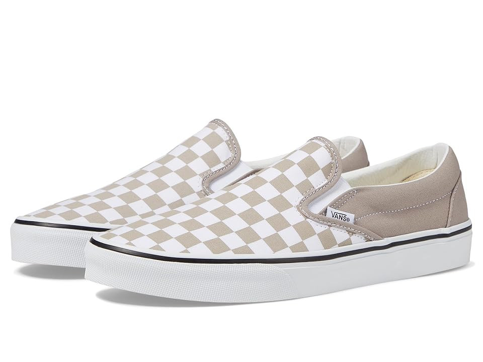 Vans Classic Slip-On Checkerboard Skate Shoes Color Theory Checkerboard Atmosphere : Men's 9.5 - Women's 11 Medium, Canvas/Leather | Zappos