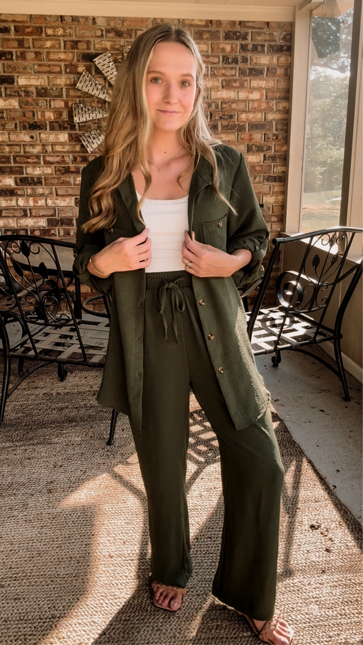 this is a must-have for your closet this fall! 🤎 Love this two piece set! I am 5’1 wearing a size small! ✨ sandals are from Shein & cross necklace Altar’d State!

#LTKWorkwear #LTKSeasonal #LTKFallSale