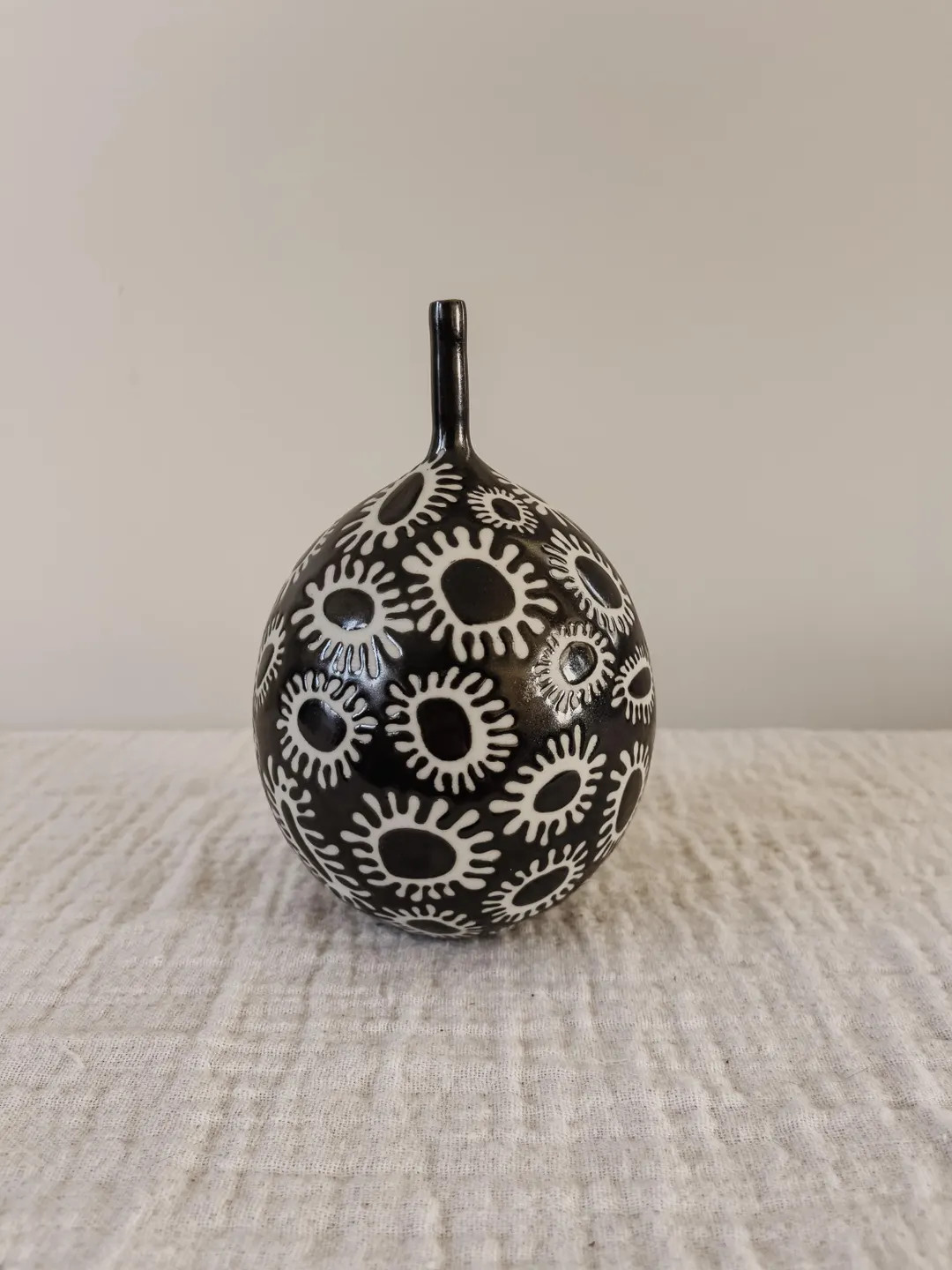 Ceramic Vase - Elegant Handmade Black and White Vase - Large Wheel Thrown Sculpture for Vintage-i... | Etsy (US)